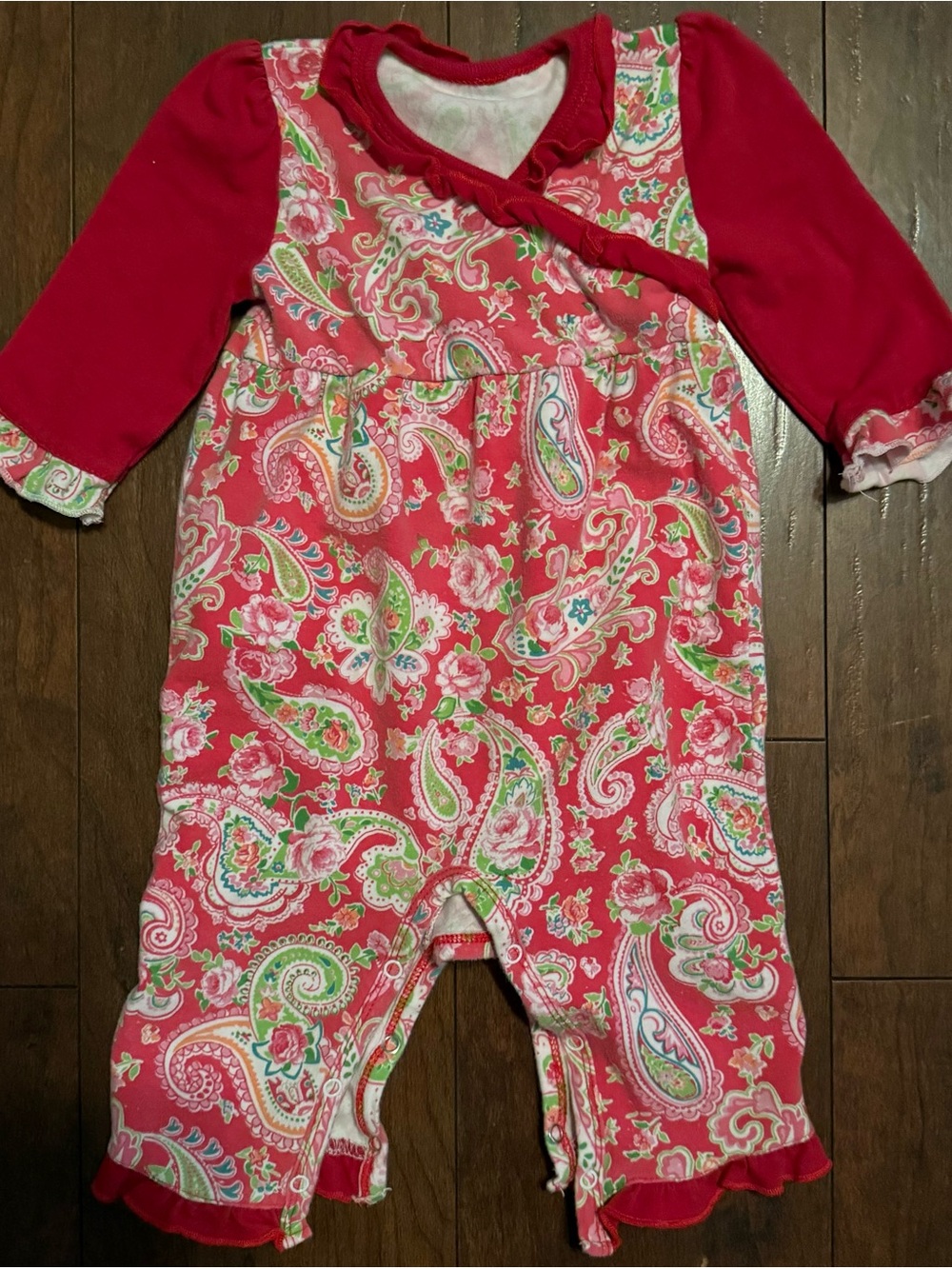 Baby Boutique Red Paisley Baby Romper